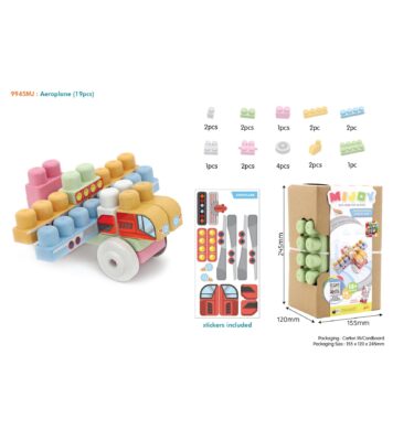 9945MJ - MIJOY BLOCKS - VEHICLE BUILD CHALLENGE - AEROPLANE(19PCS)