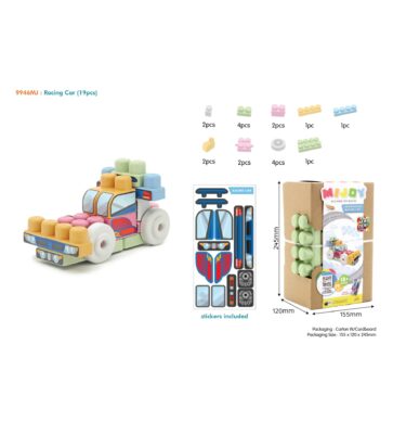 9946MJ - MIJOY BLOCKS - VEHICLE BUILD CHALLENGE - RACING CAR (19PCS)