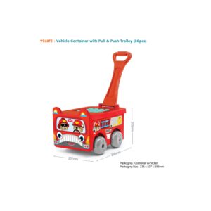 9962FE - SUNTA BLOCKS - FIRE ENGINE CONTAINER TROLLEY (30PCS)