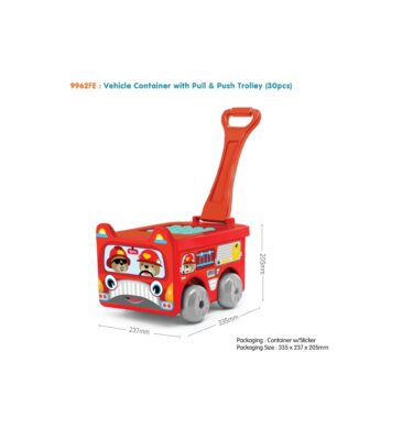 9962FE - SUNTA BLOCKS - FIRE ENGINE CONTAINER TROLLEY (30PCS)