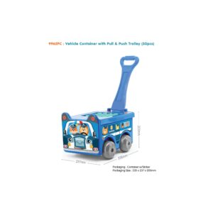 9962PC - SUNTA BLOCKS - POLICE CAR CONTAINER TROLLEY (30PCS)