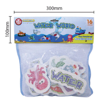 1319W - PRINTED BATHTUB TOY: WATER WORLD