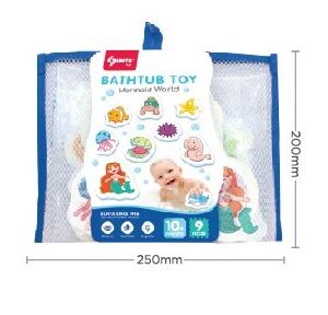 1337MW - PRINTED BATHTUB TOY: MERMAID WORLD