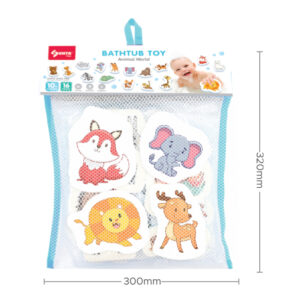 1338AW - PRINTED BATHTUB TOY: ANIMAL WORLD
