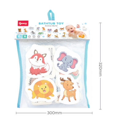 1338AW - PRINTED BATHTUB TOY: ANIMAL WORLD