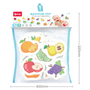 1338FV - PRINTED BATHTUB TOY: FRUIT & VEGETABLE