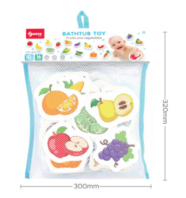 1338FV - PRINTED BATHTUB TOY: FRUIT & VEGETABLE