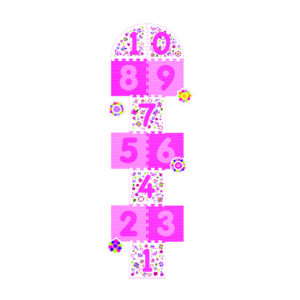 1015PK - Number & Flower Hop-Scotch Printed Puzzle Mat