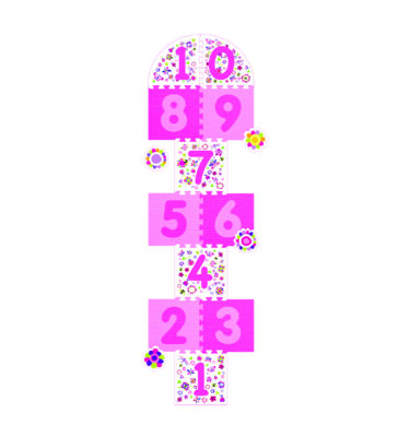 1015PK - Number & Flower Hop-Scotch Printed Puzzle Mat