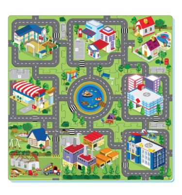 3007 - Road Track Printed Puzzle Mat (9pcs)