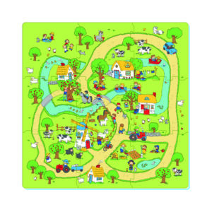 3039 - Farm Track Printed Puzzle Mat (9pcs)