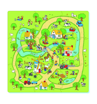 3039 - Farm Track Printed Puzzle Mat (9pcs)