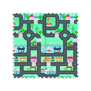 3043 - City Map with Road Track Printed Puzzle Mat (4pcs)