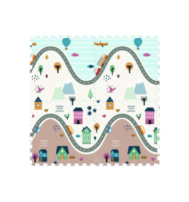 3051 - Country Village Printed Puzzle Mat (4pcs)