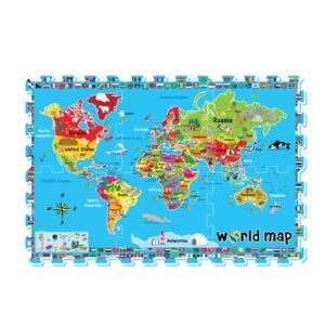 3287 - World Map Printed Puzzle Mat (6pcs)