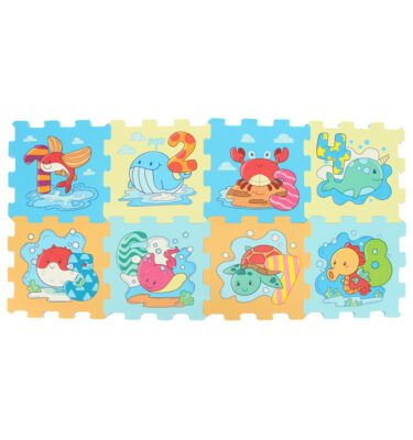 3402 - Number & Sea Animal Printed Puzzle Mat (8pcs)