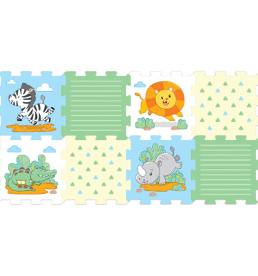 3403 - Safari Animal Printed Puzzle Mat (8pcs)