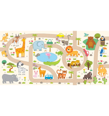 3408R / 3408R(WC) - Safari Track Puzzle Mat Printed Roll Mat