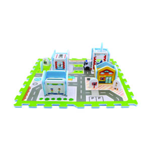 3047V - Hospital Adventures Printed Puzzle Mat (4pcs) with Toy Car