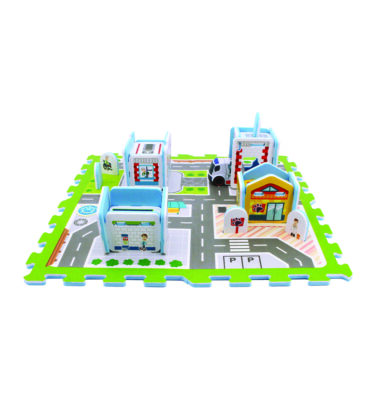 3047V - Hospital Adventures Printed Puzzle Mat (4pcs) with Toy Car