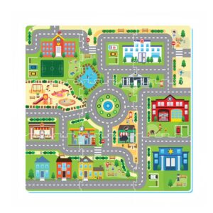 3053V - Metro City Printed Puzzle Mat (9pcs) with Toy Car