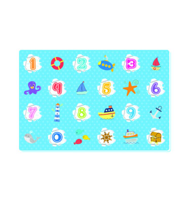 3102R - Ocean + Number Printed Roll Mat