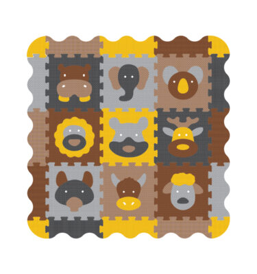 5511N - ANIMAL WORLD PUZZLE PLAY MAT WITH BORDERS